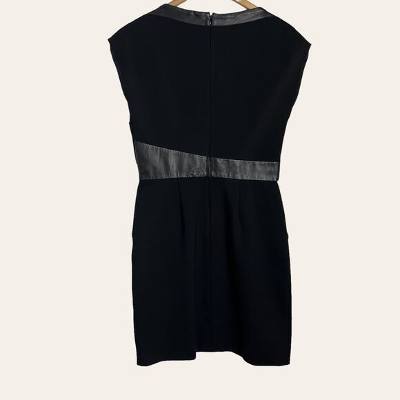 The Kooples Black Vinyl Faux Leather Trim Mini Dress Size M - Picture 5 of 9